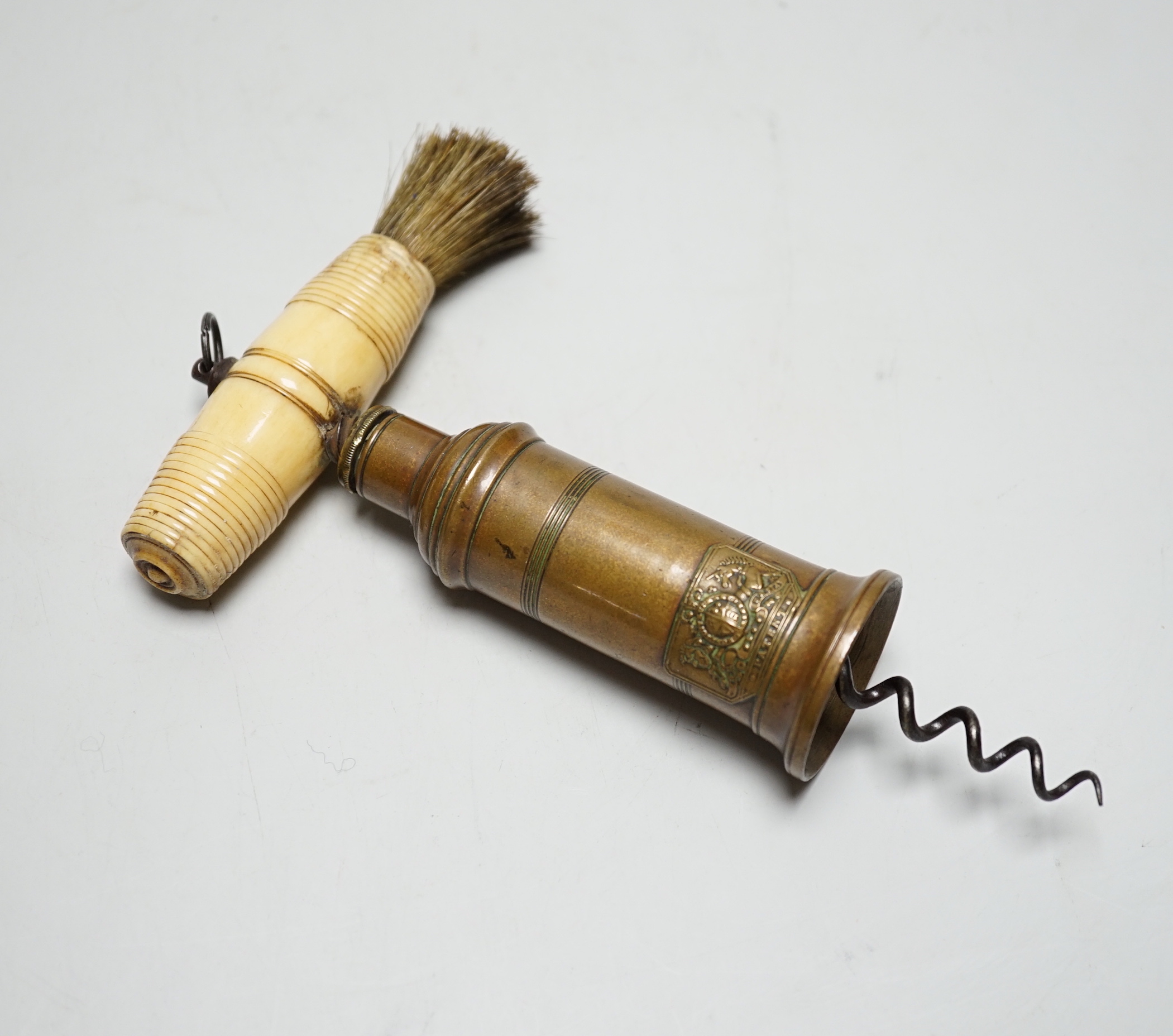 A 19th century bone-handled Thomason patent corkscrew